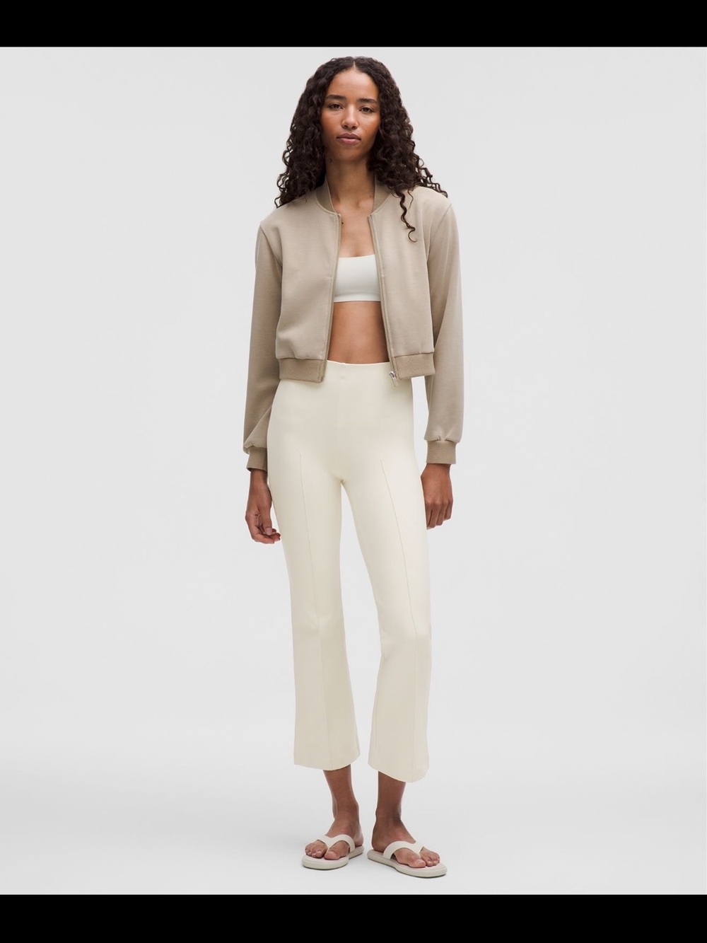 Lululemon Stretch Spacer High-Rise Cream Flare Ponte Pants